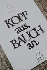 Bügelbild "Kopf aus, Bauch an"