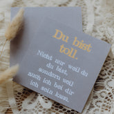 Postkarte "Du bist toll" gestempelter Spruch