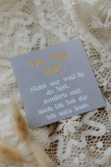 Postkarte "Du bist toll" gestempelter Spruch