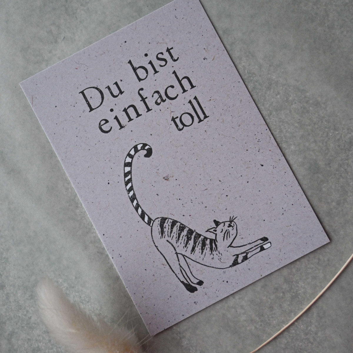 Kleine Karte "Du bist einfach toll" mit Illustration Katze