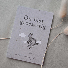 Kleine Karte "Du bist großartig" mit Illustration Känguru