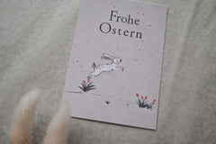 Kleine Karte "Frohe Ostern" mit Illustration Hase