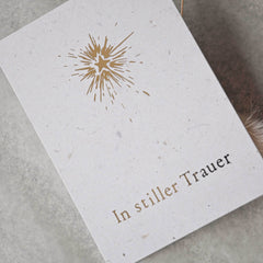 Kleine Karte "Stille Trauer" mit Illustration Stern Gold 