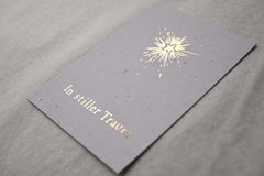 Kleine Karte "Stille Trauer" mit Illustration Stern Gold 