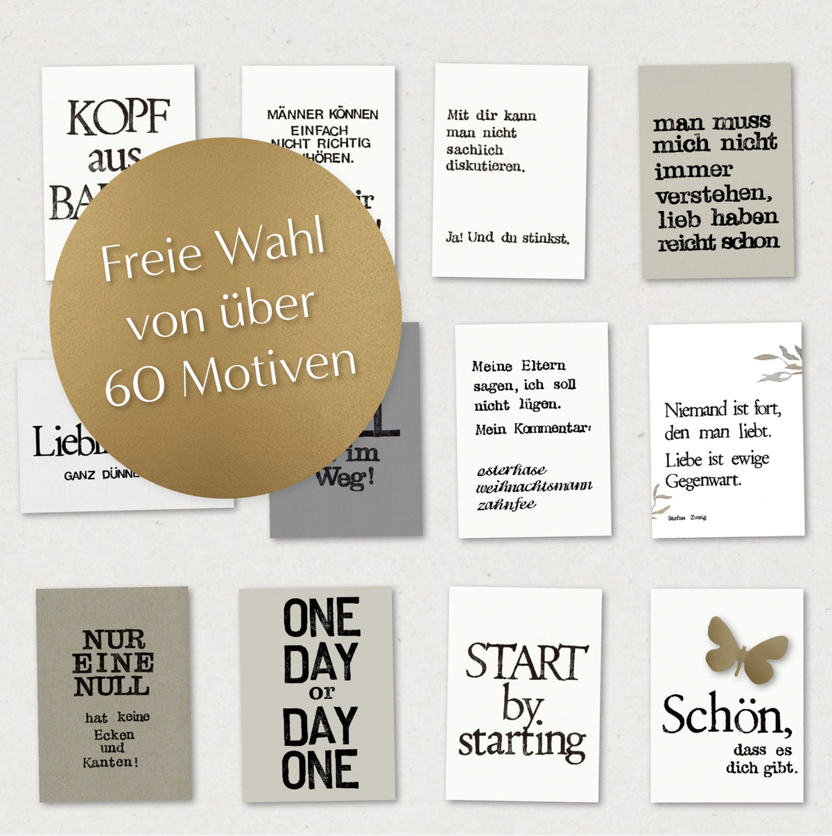 Postkarten individueller Mix - Karten Set aus gestempelten Karten für viele Anlässe