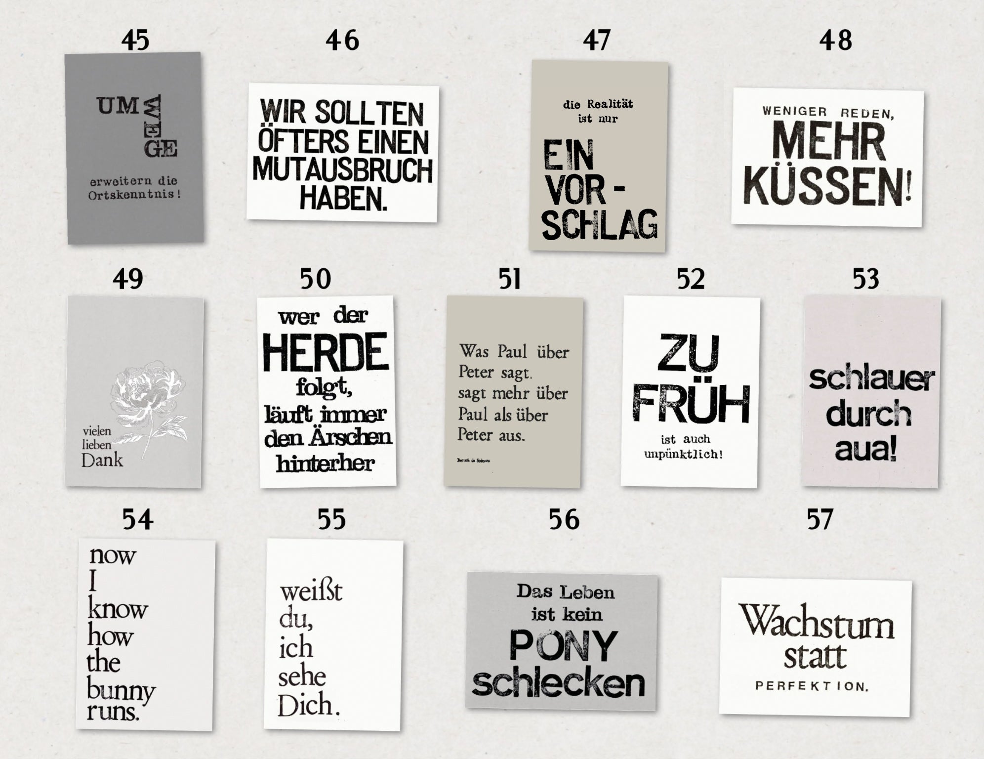 Postkarten individueller Mix - Karten Set aus gestempelten Karten für viele Anlässe