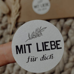 Aufkleber "Mit Liebe", Etiketten aus ungestrichenem Recyclingpapier