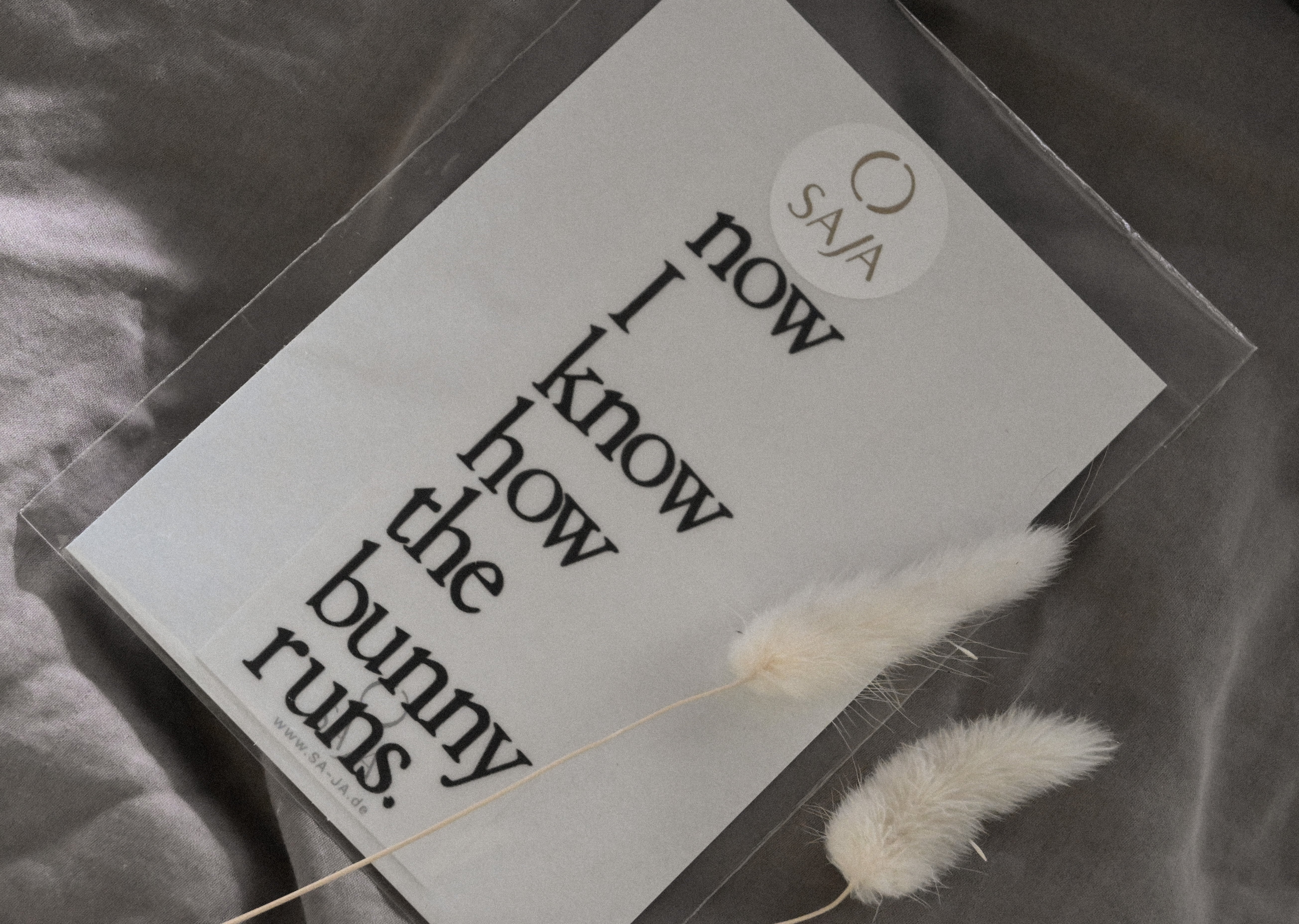 Bügelbild "Now I know how the bunny runs."