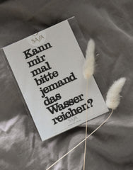 Bügelbild "Kann mir mal bitte jemand das Wasser reichen?"