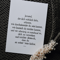 Gestempelter Kunstdruck "Jemand, der dich liebt"