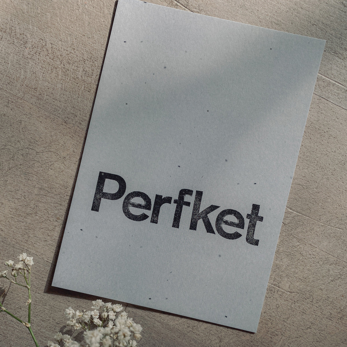 Postkarte "Perfket" gestempelter Spruch
