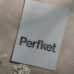 Postkarte "Perfket" gestempelter Spruch