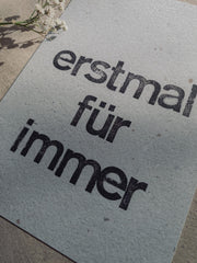 Postkarte "erstmal für immer" gestempelter Spruch